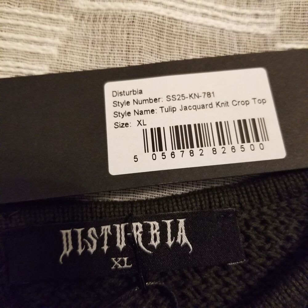 NWT Disturbia Tulip Jacquard Knit Crop Top - Picture 8 of 9